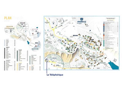 Avoriaz/Les Portes du Soleil – Le Téléphérique - plánek Avoriazu a poloha rezidence Le Téléphérique