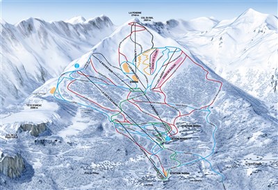 Puy Saint Vincent – Hameau des Ecrins, Chalets PSV - skimapa