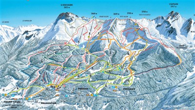 Les Orres – Les Terrasses du Soleil d'Or, Le Parc des Airelles - skimapa střediska Les Orres